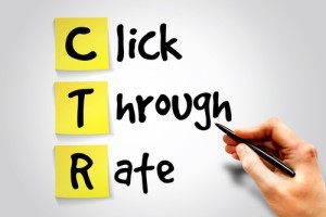 Click Through Rate (CTR) sticky note, business concept acronym