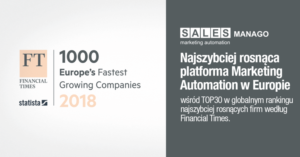 FT 1000: SALESmanago najszybciej rozwijającą się platformą Marketing Automation w Europie